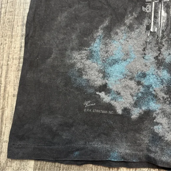 Vintage 90s Harley Davidson Thunder & Lightning AOP Tee Biker Motorcycle T Shirt - Picture 6 of 6